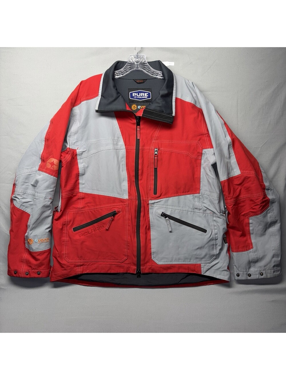 Pure Polaris Octane Jacket Mens Large Red Gray Event Snowmobile Coat - EUC!!